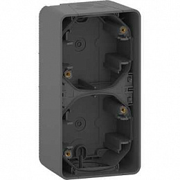 Бокс 2-постовый для накл. вертик. монтажа IP55 (антрацит) Mureva Styl Schneider Electric. Вид 1