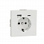 Розетка силовая 16 A с зарядкой USB A+C 3 A (белый лотос) Merten D-Life Schneider Electric. Вид 1.