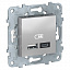 Розетка USB, 2-местная, тип А+С, 5 В / 2400 мА (алюминий) Unica new Schneider Electric. Вид 1.