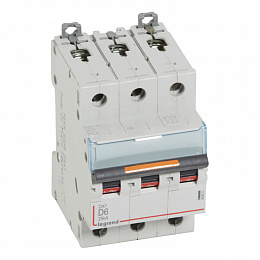 DX³ Автоматический выключатель 3-х полюсный 6A 25kA (хар-ка D) Legrand. Вид 1