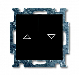 2026/4 UC-95-507 Выключатель для жалюзи (рольставней) без фиксации (шато/чёрный) Basic 55 ABB. Вид 1
