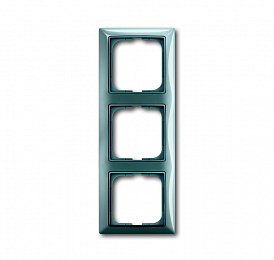 2513-98-507 Рамка 3-постовая с декоративной накладкой (бистро/голубой) Basic 55 ABB. Вид 1
