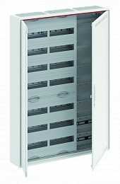 CA37VML Шкаф 168М навесной с медиапанелями IP30, 1100x800x160 между DIN-рейками 125 мм и самозажимными клеммами N/PE и дверью с вент. отверстиями CA37. Вид 1