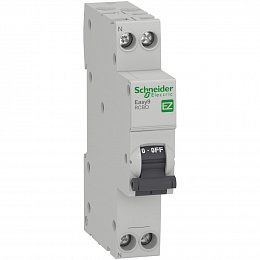 Дифф. автомат 1P+N 16A 10mA, тип АС, 4.5kA, (хар-ка C) EASY 9 Schneider Electric. Вид 1