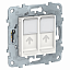 Розетка компьютерная, RJ45, двойная, кат. 6 utp (белый) Unica New Schneider Electric. Вид 1.
