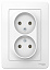 Розетка двойная, без заземления, без шторок, С/У, 16А, 250В (белый) Blanca Systeme Electric. Вид 1.
