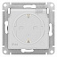 Розетка с заземлением со шторками и крышкой 16А, IP44 (белый) Atlas Design Systeme Electric. Вид 1.