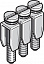BJM62 Блок перемычек 3 полюса IP00 для DR4/6 TYCO. Вид 1.