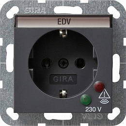 Розетка с заземлением (антрацит) System 55 Gira. Вид 1