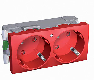 Розетка двойная 45 2p+e штор инд красн Schneider Electric. Вид 1