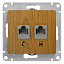 Розетка двойная компьютерная RJ45+RJ45, кат.5e, механизм (дерево дуб) Glossa Systeme Electric. Вид 1.