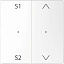 Клавиша 2-ная с s1/s2, вх/вз (белый лотос) Merten D-Life Schneider Electric. Вид 1.