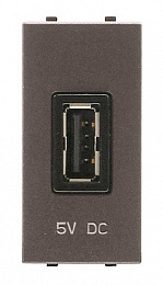 N2185 PL Механизм USB зарядного устройства, 1М, 750 мА, серия Zenit, цвет серебристый ABB. Вид 1