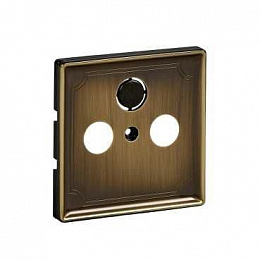 Центральная плата для Механизмов 2-3-х розеток TV/FM (античная латунь) Merten Schneider Electric. Вид 1