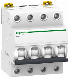 iK60N 4P 50А Автоматический выключатель 4-полюсный, 50А, 6кА (хар-ка C) Schneider Electric. Вид 1