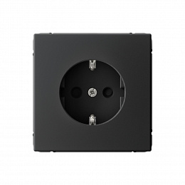 Розетка с заземл., со шторк., 16А, механизм, зажим. клем. (карбон) ARTGALLERY Systeme Electric. Вид 1