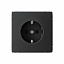 Розетка с заземл., со шторк., 16А, механизм, зажим. клем. (карбон) ARTGALLERY Systeme Electric. Вид 1.