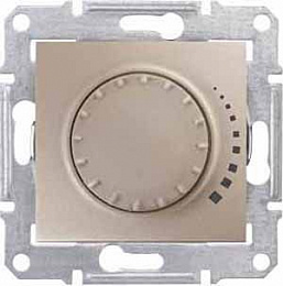 Светорегулятор поворотный, емкостный, 230В, 25-325вт (титан) Sedna Schneider Electric. Вид 1