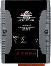 PC-совместимый контроллер 80MHz, 512KB SRAM, 16KB EEPROM, 31B NVRAM, 1xRS232, 1xRS485, 1xFastLAN PoE, LED индикация, 12-48 VDC ICP DAS. Вид 1