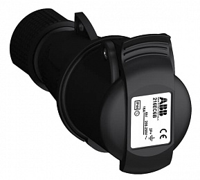 Розетка кабельная easy&safe 216ec6b,16а,2p+e,ip44,6ч,черн ABB. Вид 1