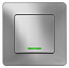 Переключатель 1-клавишный, С/У, (cх.6) с подсв., 10а,250b (алюминий) Blanca Systeme Electric. Вид 1.