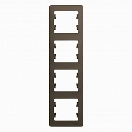 Рамка 4-постовая, вертикальная (шоколад) Glossa Systeme Electric. Вид 1