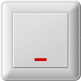 Переключатель 1-клавишный, с подсветкой, 16А, 250В, с/у, в сборе (белый) Wessen 59 Schneider Electric. Вид 1