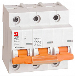 BKH Автоматический выключатель 3-полюсный, 63А, 10kА (хар-ка C) LSis. Вид 1