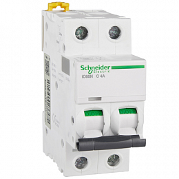 iC65N 2P 4A Автоматический выключатель 2-полюсный, 4А, 6кА (хар-ка C) Schneider Electric. Вид 1