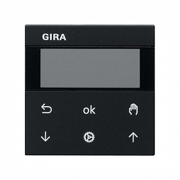 Накладка на жалюзийный выключатель, с дисплеем (черный матовый) System 55 Gira. Вид 1