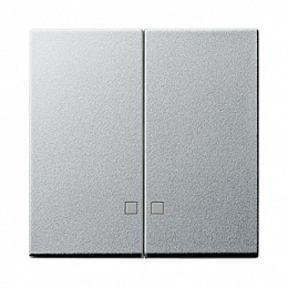 Клавиша двойная с линзами (алюминий) System 55 Gira. Вид 1