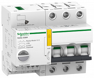 iC60N 3P 10A Автоматический выключатель 3-полюсный, 10А, 6kA (хар-ка С) Reflex Ti24 Schneider Electric. Вид 1