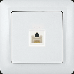 Розетка телефонная RJ11, С/У (белый) Хит Systeme Electric. Вид 1
