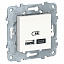 Розетка USB, 2-местная тип А+С, 5 В / 2400 мА, (белый) Unica New Scheider Electric. Вид 1.