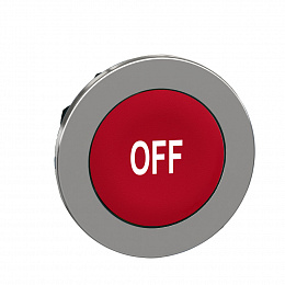 головка для кнопки 22мм с возвратом, красная, заподлицо, металл, маркировка"off" Schneider Electric. Вид 1