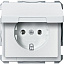 Розетка с крышкой с заземлением , qf sd (полярный белый) Merten Schneider Electric. Вид 1.