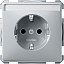 Розетка с полем для надписи, qf sd (алюминий) Merten Schneider Electric. Вид 1.