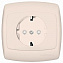 Розетка 2К+З со шторками, С/У, 16а, 250В (слоновая кость) Рондо Systeme Electric. Вид 1.