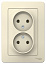 Розетка двойная, без заземления, без шторок, С/У, 16А, 250В (молочный) Blanca Systeme Electric. Вид 1.
