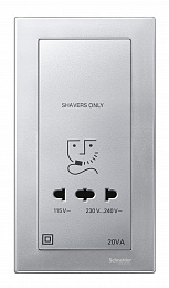 Накладка розетки для электробритвы, sm (алюминий) Merten Schneider Electric. Вид 1
