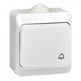 Выключатель 1-клавишный, О/У, с самовозвратом, 10АХ, IP44 (белый) Этюд Systeme Electric. Вид 1