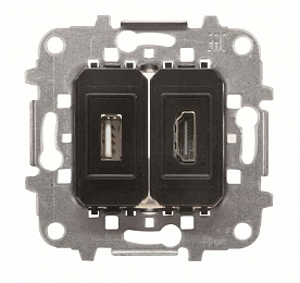 8155.68 Механизм разъёма HDMI+USB, БВК Механизм разъёма HDMI+USB, БВК ABB. Вид 1