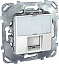 Розетка компьютерная, RJ45, одиночная, с полем для надписи, кат. 6, (белый) Unica Schneider Electric. Вид 1.