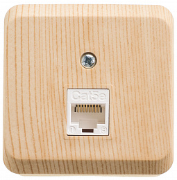 Розетка компьютерная RJ45, кат.5е, О/У (сосна) Этюд Systeme Electric. Вид 1