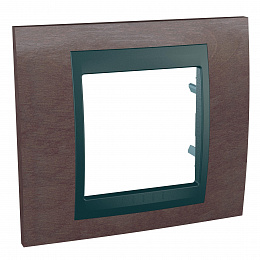 Рамка 1-постовая (графит/табачное дерево) Unica Top Schneider Electric. Вид 1