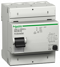 RCCB-ID Дифф.выключатель нагрузки 4-полюсный, 125A, 300mA тип A-SI Schneider Electric. Вид 1