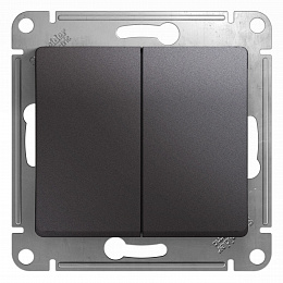 Выключатель 2-клавишный, сх.5,10AX, механизм (графит) Glossa Systeme Electric. Вид 1