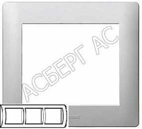 Рамка 3 поста, горизонтальная (Aluminium) Galea Life Legrand. Вид 1