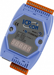 PC-совместимый контроллер 40МГц, Ethernet, 1xRS232, 1xRS485, 6DI, 7DO, кабель CA-0910x1 ICP DAS. Вид 1