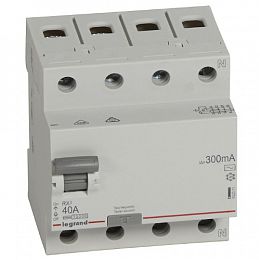 RX3 Блок утечки тока (УЗО) 4-полюсный, 40А, 300mA, тип АC Legrand. Вид 1